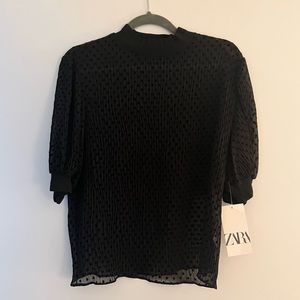 NWT Zara sheer blouse top small